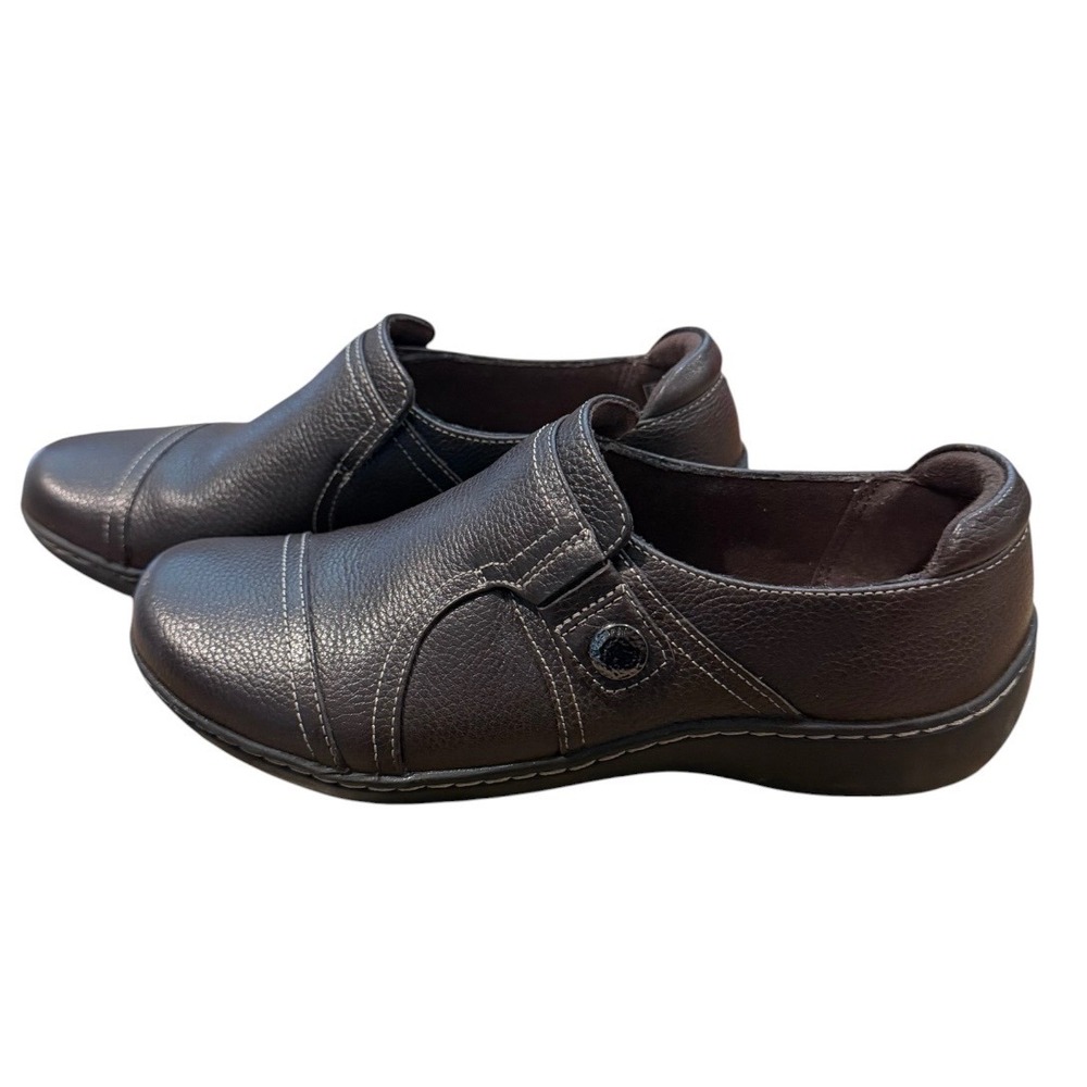 Clarks Collection Ultimate Comfort Brown Leather Loafer Slip On Shoes Womens 6 M